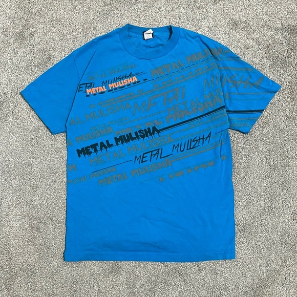Y2K Metal Mulisha Blue Short Sleeve Shirt - Picture 1 of 3